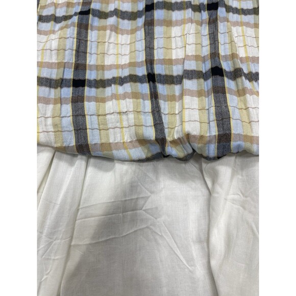 Anthropologie Midi Dress Women Peregrine Blue Plaid Preppy Vacay Boho Size L NWT - Picture 10 of 12